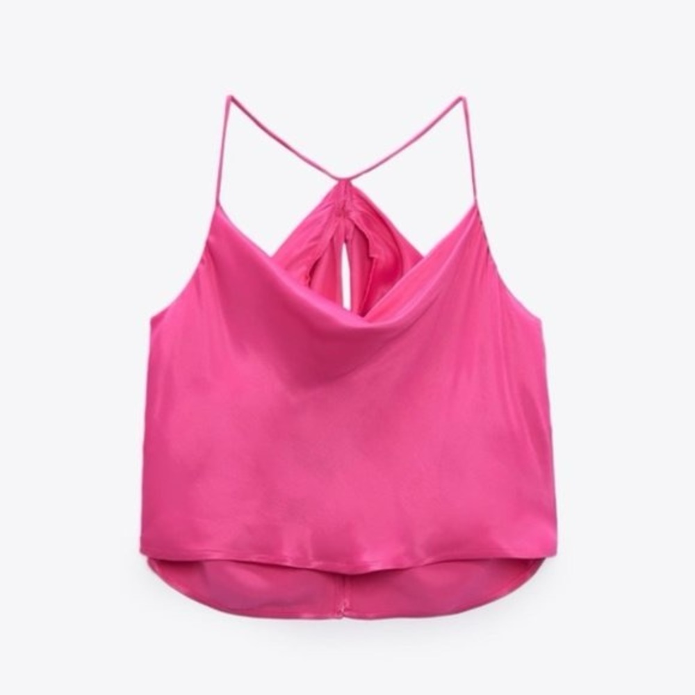 Fuchsia Zara Silk Crowl Top
